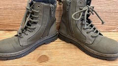 Dr Martens Combs J Combat Lace Up Olive Green Canvas Boots Youth Size US 12