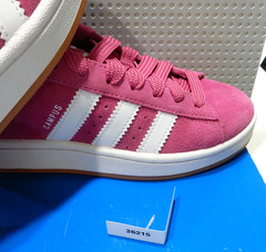 New & Authentic! Adidas Kids CAMPUS 00’s J-Size 5-Fuchsia (Pink) Suede/White