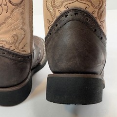 Kids White Diamonds Boots Square Toe Zipper Brown Beige Embroidered