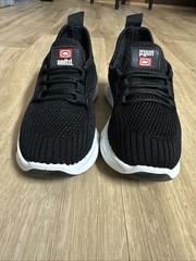 ECKO UNLTD. Black White Casual Mesh Stretch Sneakers Youth Size 1