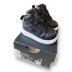 Nike Jordan 1 Mid SE (TD) Size 2C Black/Dark Concord-White DV1338-004 New in Box