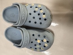 CROCS Classic Clogs Youth Child Light Blue Moon & Stars Slip On – US 13