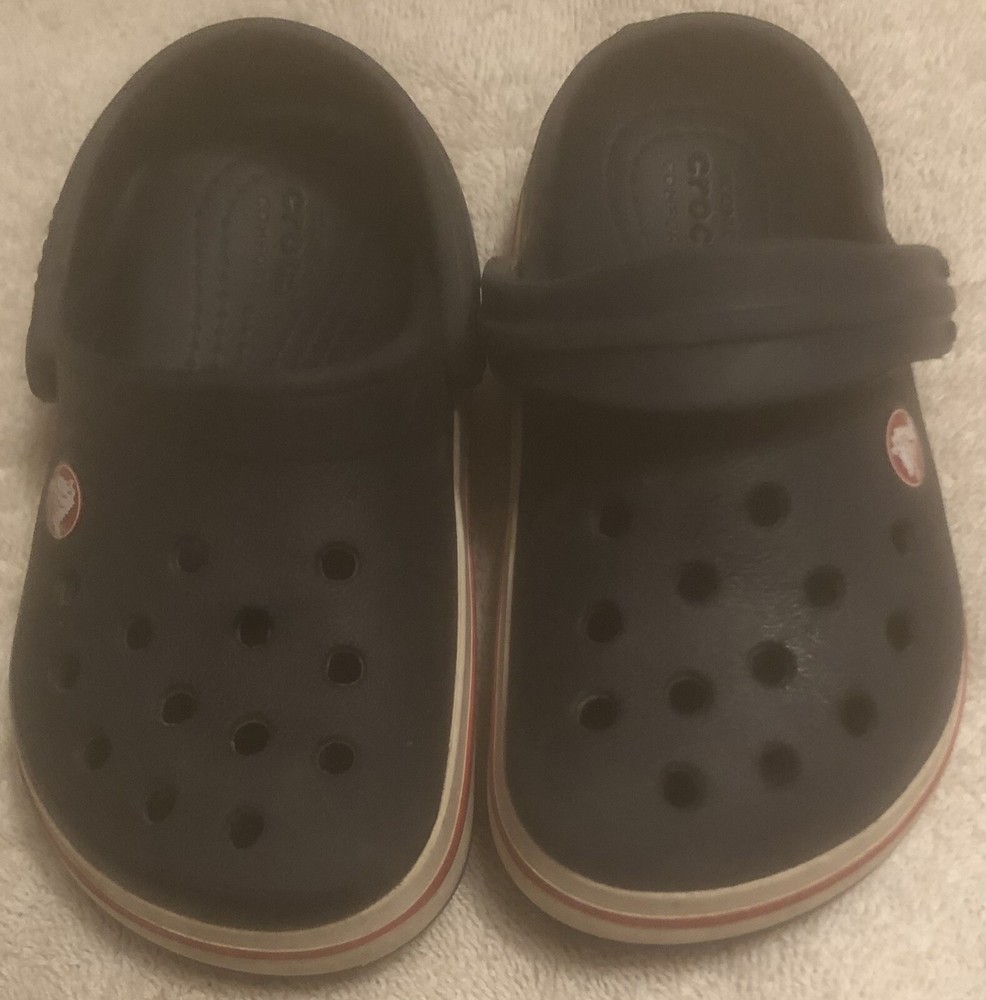 Crocs Crocband Unisex Child Navy Blue Red White Water Clogs Mules Shoes Size C7