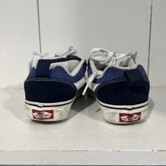 VANS Old Skool Boys Blue White Black Canvas Low Top Lace Up Sneakers Boys 4.5