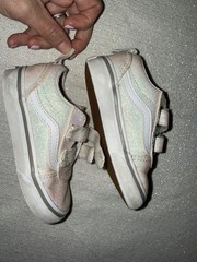 VANS Glitter Hook & Loop Low Top Sneakers – Multicolor White US 7