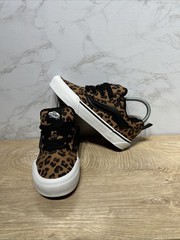 Vans Knu Skool Skate Sneakers Big Kid Leopard Print Black 1496272 Sz 3.5 New