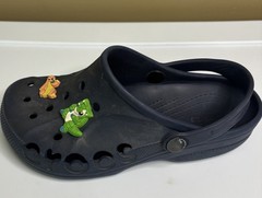 Crocs Classic Slip On Clogs Unisex Kids Navy Blue With Charms Size J3