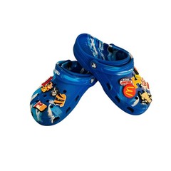 Crocs Kids Classic Clog Blue White Camo Marble Swirl Jibbitz Charms Size M4 W6