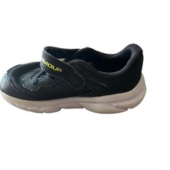 Under Armour Kids Assert 9 Black Lime Green Running Shoe Sneakers 7K 3024637-003