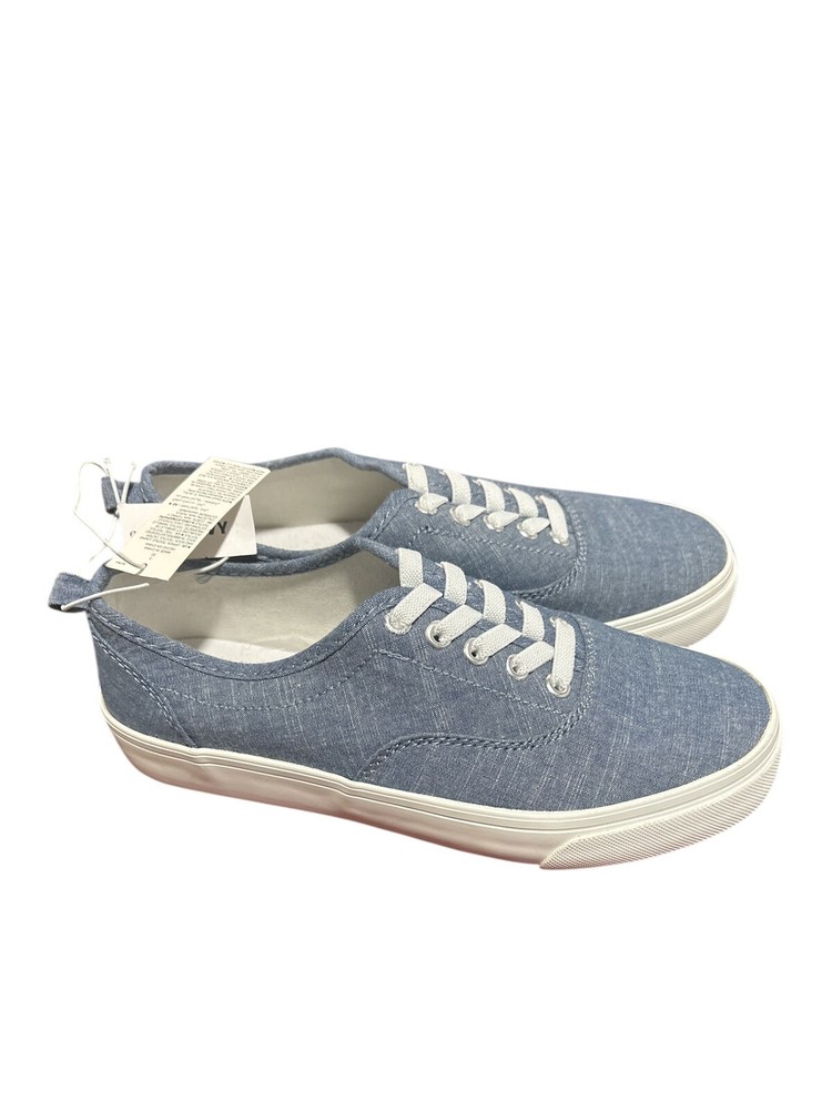 Kids Gender Neutral Old Navy Chambray Elastic-Lace Sneakers Kids Size 3
