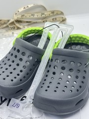 Joybees Kids Active Clog US C6/7 Charcoal/Lime Green Slip-On Synthetic Strap