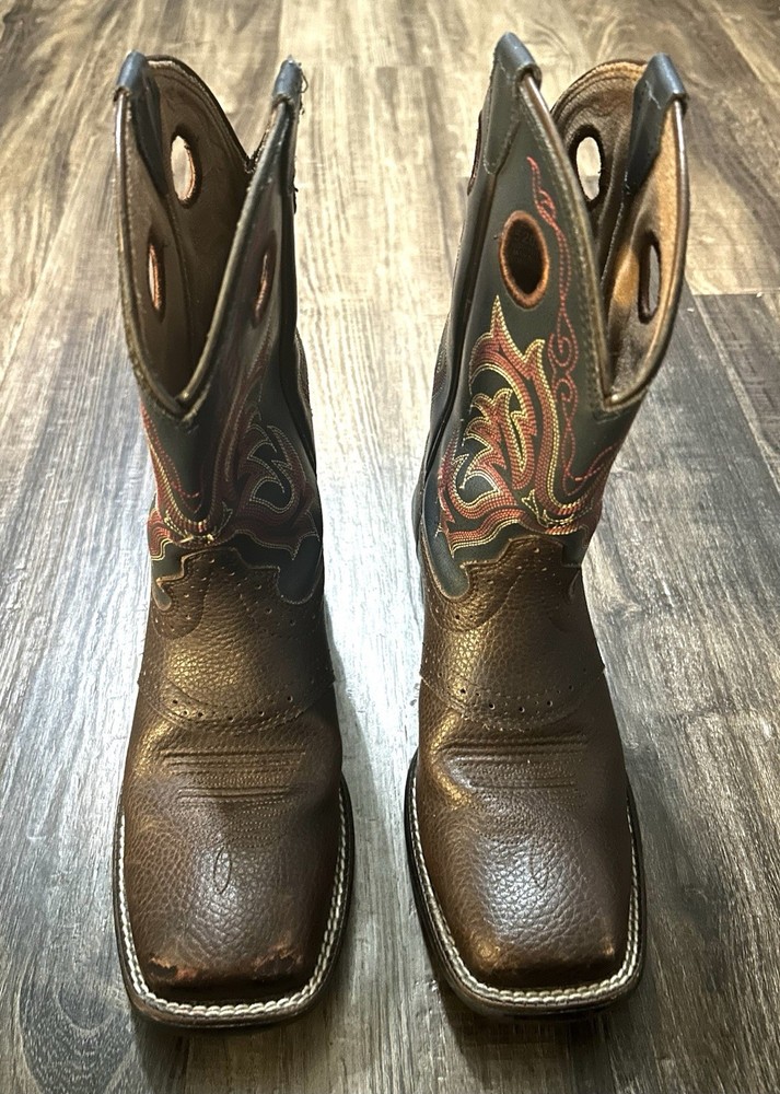 kids Justin cowboy buckaroo boots square toe sz. 3M 32520JR