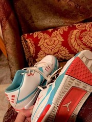 Jordan Flight 23 White Hot Lava Tide Pool Blue (GS) 768910-109 Sz 5.5Y US
