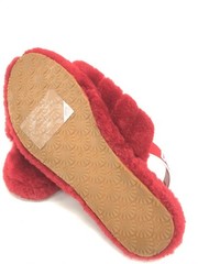 UGG Australia Kid’s Fluff Yeah Slide Slippers Shoes Ribbon Red 1098494K Size 5