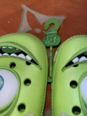 Crocs Monsters Inc Mike Wazowski Clogs Green Kids Size J2 Disney Pixar New