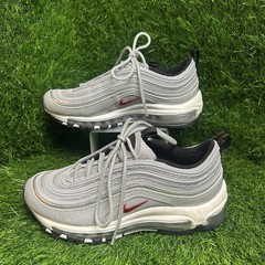 Nike Air Max 97 Silver Bullet GS Metallic Silver Red 918890-001 4.5Y