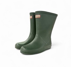 Hunter Kids Green Matte Rain Boots Wellies Waterproof Size 12T UK12