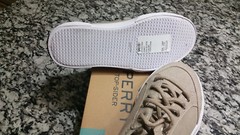 New Sperry Top Sider Kids Deckfin Junior Sneaker Khaki Chambray 13.5M