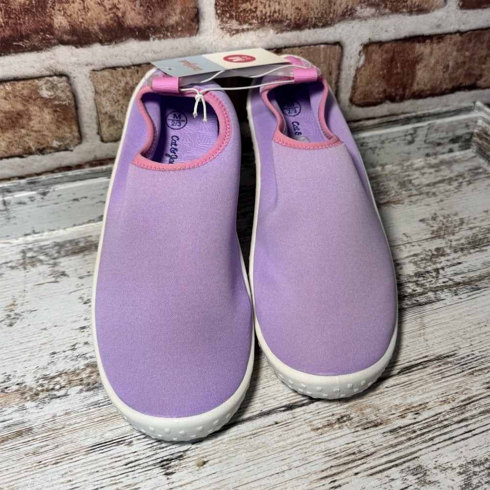 Cat & Jack Risen Girl’s 2/3 Lightweight Slip-On Water Shoes Purple/Pink Summer