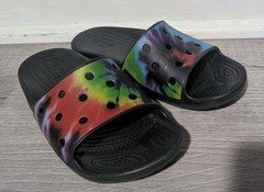 Crocs Classic Tie-Dye Slides Iconic Comfort Sandals Sandals Kids Sz J3