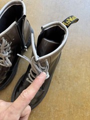Dr Martens Silver Gradient Bouncing Soles High Top Boots Shoes Girls 3 US