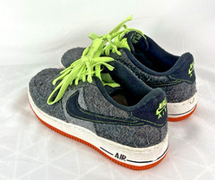 Nike Air Force 1 LV8 GS Felt Black Ghost Green Orange DZ5287-001 Kids Size 5Y