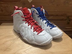 Nike Little Posite One USA DJ4024-001 White Red Blue 5Y Foamposite Kids
