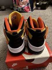 Nike Air Raid GS Black University Yellow/White 7Y Kids Basketball Sneakers Strap