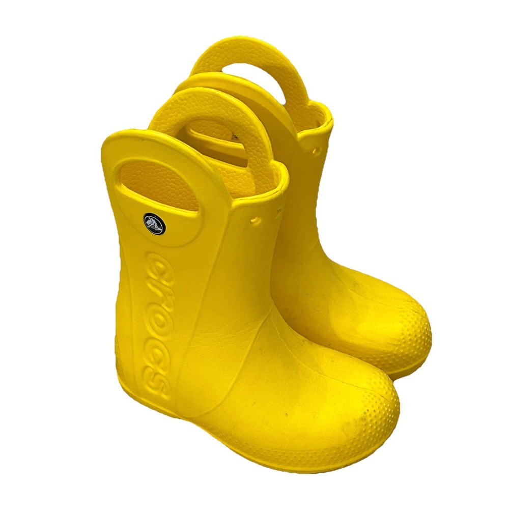 Crocs Kids Handle It Yellow Rain Boot Rubber Unisex Children Size 11