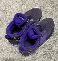 Nike Air Purple Diamond Turf Style 407911-500 Size 3.5Y Deion Sanders Cross Fit