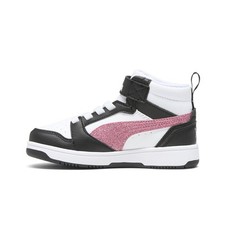 PUMA Rebound V6 Mid Glitz Perforated High Top Toddler Girls Size 3.5 M Sneakers