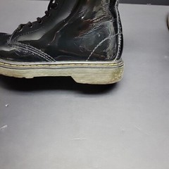 Dr. Martens 1460J Gloss Black Combat Boots Youth US 2 UK 1 Side Zipper