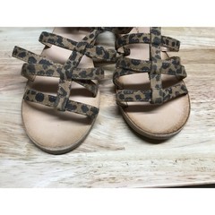 Treasure & Bond Alana Gladiator Sandals Girls 4 Brown Leopard Print Zip Closure