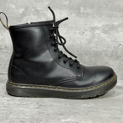 Dr. Martens Zavala Black Leather Combat Ankle Boots Lace Up Kid’s Size US 4