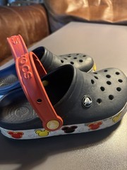 Crocs Kids Crocband Micky Mouse Clogs Size J1 Unisex Blue With Red Strap