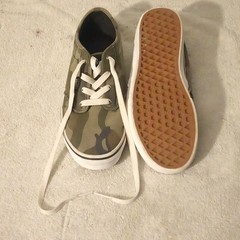 VANS Off The Wall Camo Canvas Low Top Lace-Up Sneakers Youth US 5.5