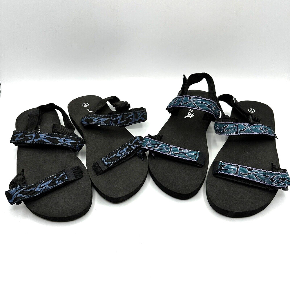 2 Pairs Laguna Outdoor Adjustable Sandals Nylon Straps Big Kids Size 6