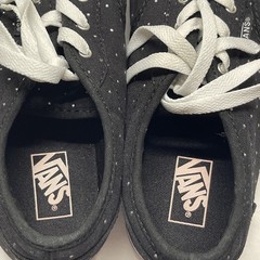 VANS Black/White Silver Polka Dot Athletic Shoes Missy Size 6