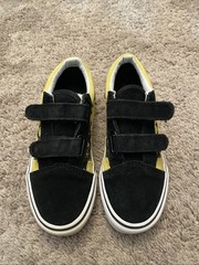 Vans Old Skool Charlie Brown Peanuts Kids Boys Yellow Black Sneakers Size 2