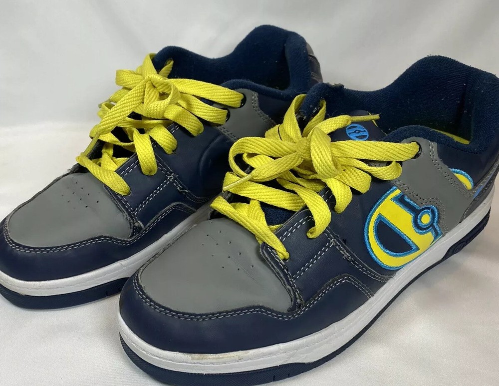 Heelys Skate Shoes Blue Grey Yellow Style# 770236 Size US 8 UK 7 EU 40.5