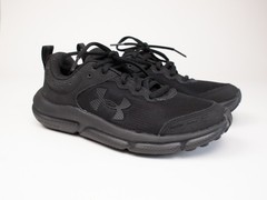 NEW Size 3.5Y Solid Black Under Armour Boys Grade School Assert 10 Shoes Kids