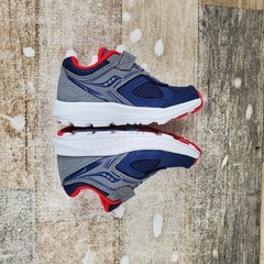Saucony Cohesion 14 A/C Little Kids Shoes Sz 4 M Athletic Navy Red Gray Sneakers
