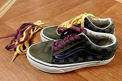 Vans multi-color checkerboard suede/canvas lo-top shoes men’s 4 women’s 5.5