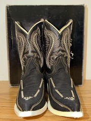 White Diamonds Kids Cross Pointed Toe Western Boots size 20 mx US 13