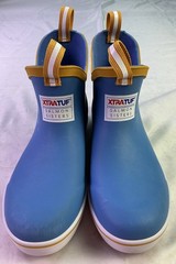 Xtratuf Kid’s Ankle Deck Boots-Light Blue/Whale Pattern-Size: 3