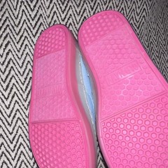 Old Navy Light Blue Canvas Sneakers Pink Sole Unisex Kids Size 13 EU 19 Lace Up