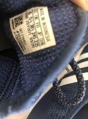 Adidas Cloudfoam HWI 28Y001 Navy Sneakers Green Pull Tab Youth Size 6