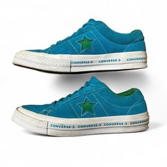 Converse One Star Blue Green Suede Skate Shoes Unisex Kids US 4 Lace Up