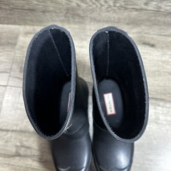 Hunter Black Biker Rain Adjustable Boots Moto Kids Size 1B/2G