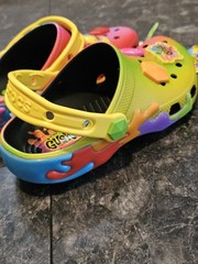 Crocs Gushers Limited Classic Clog J3 Kids Sz 3 Rare Nwt Charms Colorful Bold